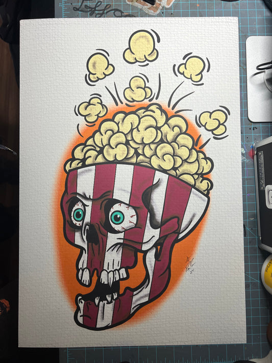 Popcorn skull print